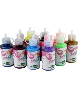 Purpurina pegamento liderpapel fantasia colores metalicos surtidos bote de 60 gr