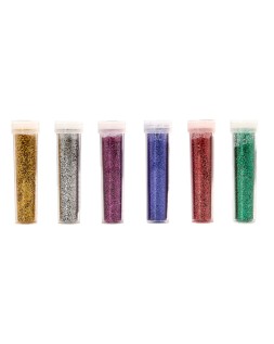 Purpurina liderpapel biodegradable fantasia bote 6 gr colores metalicos surtidos blister de 6 unidades
