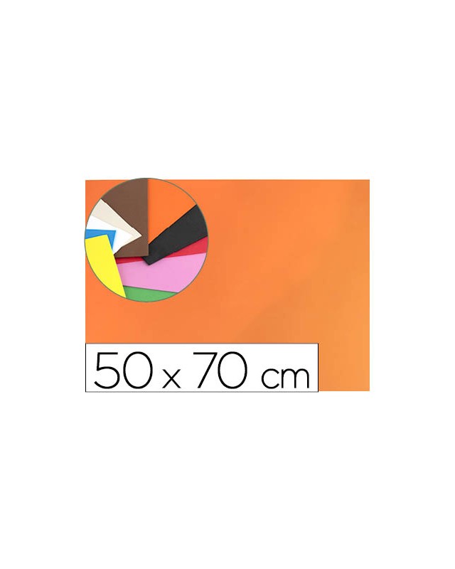 Goma eva liderpapel 50x70cm 60g/m2 espesor 1.5mm naranja