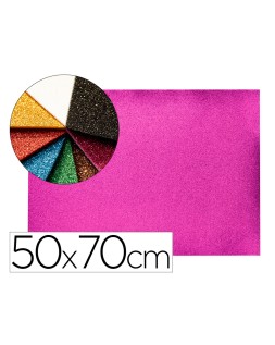 Goma eva con purpurina biodegradable liderpapel 50x70cm 60g/m2 espesor 2 mm violeta