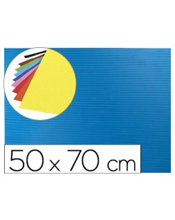 Goma eva ondulada liderpapel 50x70cm 2,2mm de espesor azul claro