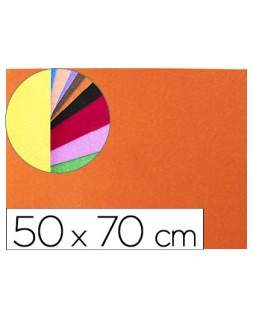 Goma eva liderpapel 50x70cm 60g/m2 espesor 2mm textura toalla naranja