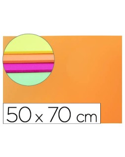 Goma eva liderpapel 50x70cm 60g/m2 espesor 2mm fluor naranja