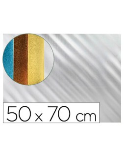 Goma eva liderpapel 50x70 cm espesor 2 mm metalizada plata