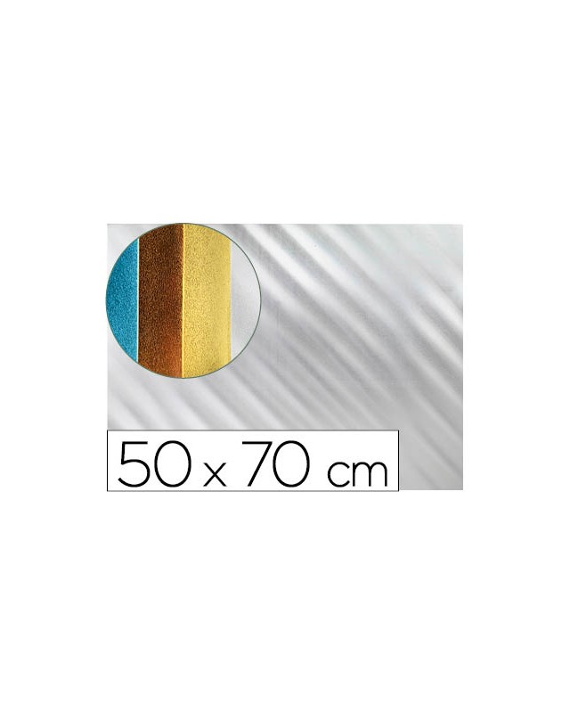 Goma eva liderpapel 50x70 cm espesor 2 mm metalizada plata