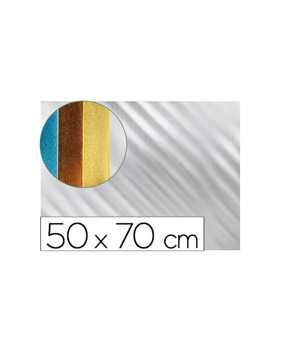 Goma eva liderpapel 50x70 cm espesor 2 mm metalizada plata