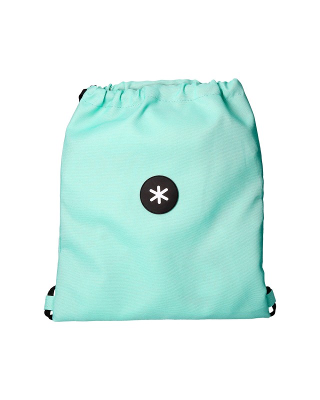 Mochila saco plano antartik bolsillo interior con cremallera color verde menta 350x400 mm