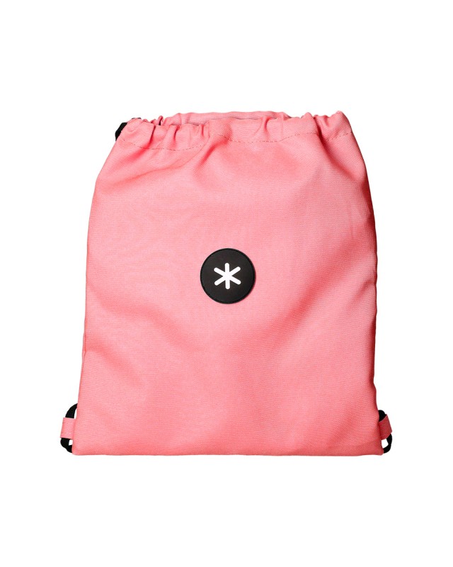 Mochila saco plano antartik bolsillo interior con cremallera color coral 350x400 mm