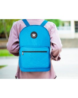 Mochila antartik con asa y bolsillo frontal con cremallera color azul 320x140x430 mm