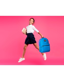 Mochila antartik con asa y bolsillo frontal con cremallera color azul 320x140x430 mm