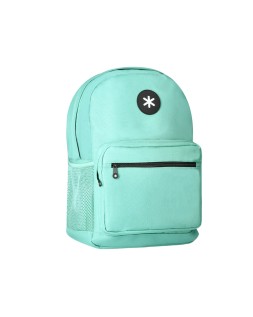 Mochila antartik con asa y bolsillo frontal con cremallera color verde menta 320x140x430 mm