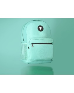 Mochila antartik con asa y bolsillo frontal con cremallera color verde menta 320x140x430 mm