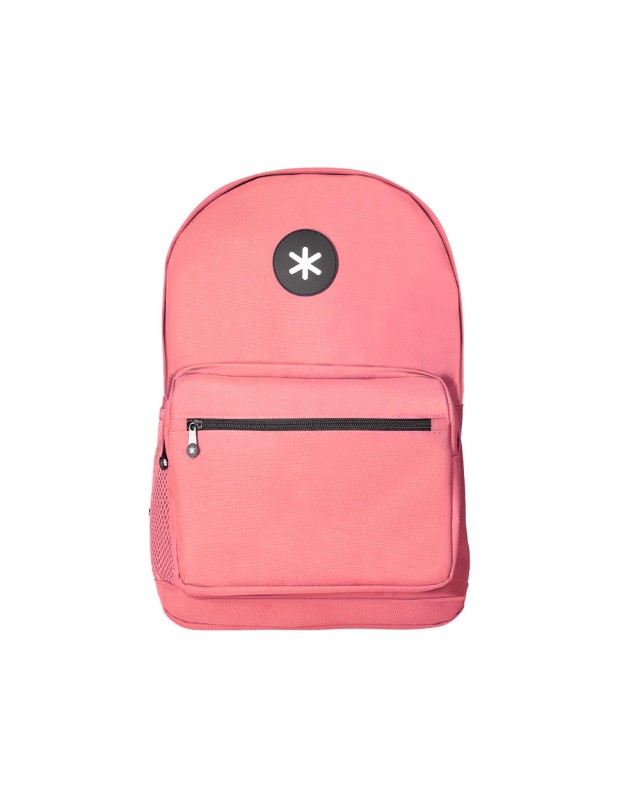 Mochila antartik con asa y bolsillo frontal con cremallera color coral 320x140x430 mm