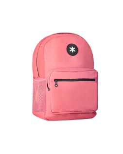 Mochila antartik con asa y bolsillo frontal con cremallera color coral 320x140x430 mm