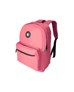 Mochila antartik con asa y bolsillo frontal con cremallera color coral 320x140x430 mm