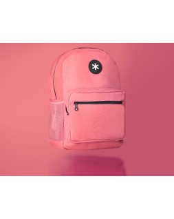 Mochila antartik con asa y bolsillo frontal con cremallera color coral 320x140x430 mm