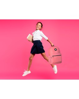 Mochila antartik con asa y bolsillo frontal con cremallera color coral 320x140x430 mm