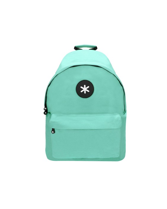 Mochila antartik con asa y bolsillos con cremallera color verde menta 310x160x410 mm