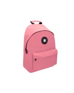 Mochila antartik con asa y bolsillos con cremallera color coral 310x160x410 mm