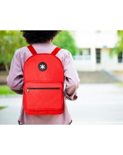 Mochila antartik con asa y bolsillo frontal con cremallera color rojo 320x140x430 mm