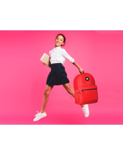 Mochila antartik con asa y bolsillo frontal con cremallera color rojo 320x140x430 mm