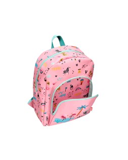 Mochila escolar liderpapel safari infantil rosa cebra 330x110x250