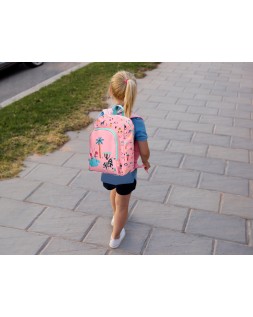 Mochila escolar liderpapel safari infantil rosa cebra 330x110x250