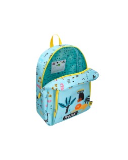 Mochila escolar liderpapel safari infantil azul leon 330x110x250 mm