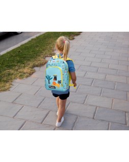 Mochila escolar liderpapel safari infantil azul leon 330x110x250 mm