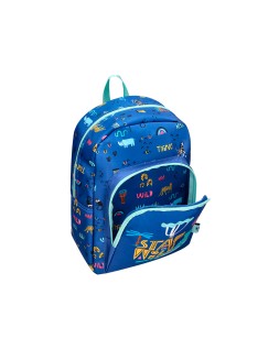 Mochila escolar liderpapel safari infantil azul marino cocodrilo 330x110x250 mm