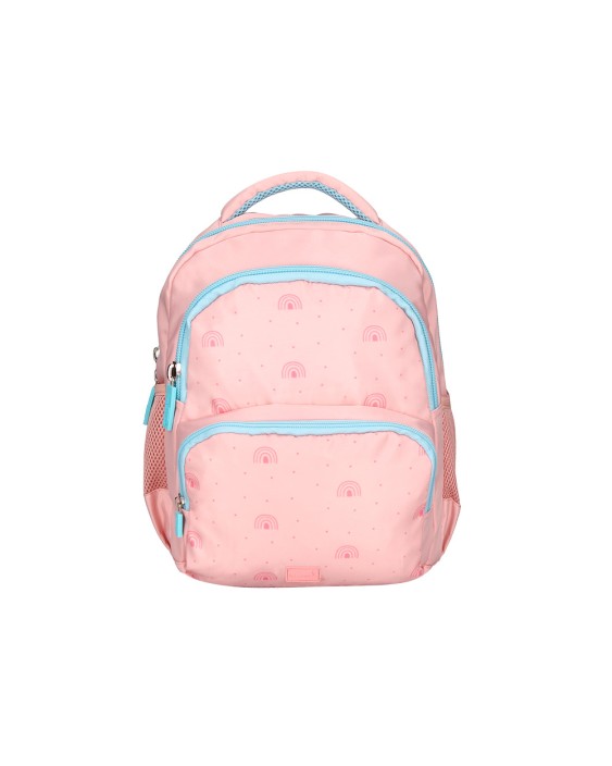 Mochila escolar liderpapel multibolsillo infantil rosa rainbows 350x110x270 mm
