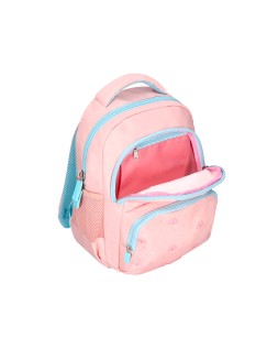 Mochila escolar liderpapel multibolsillo infantil rosa rainbows 350x110x270 mm
