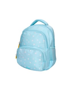 Mochila escolar liderpapel multibolsillo infantil azul flowers 350x110x270 mm