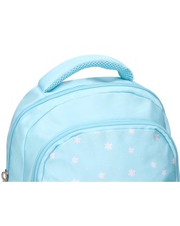 Mochila escolar liderpapel multibolsillo infantil azul flowers 350x110x270 mm