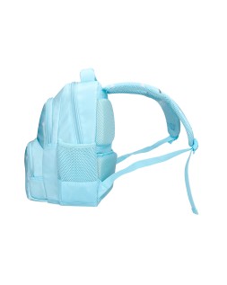Mochila escolar liderpapel multibolsillo infantil azul flowers 350x110x270 mm