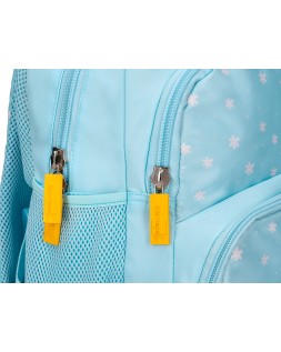 Mochila escolar liderpapel multibolsillo infantil azul flowers 350x110x270 mm