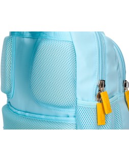 Mochila escolar liderpapel multibolsillo infantil azul flowers 350x110x270 mm