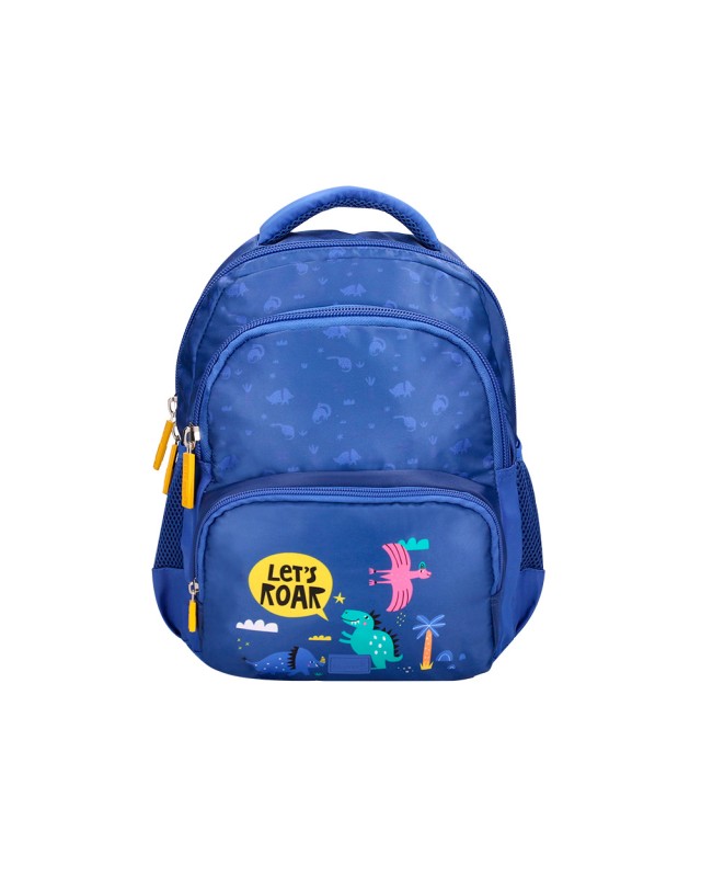 Mochila escolar liderpapel multibolsillo infantil azul dino 350x110x270 mm