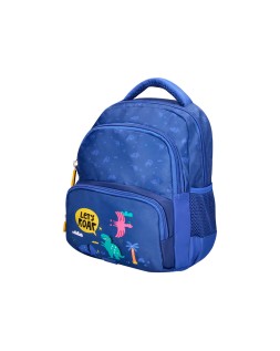 Mochila escolar liderpapel multibolsillo infantil azul dino 350x110x270 mm