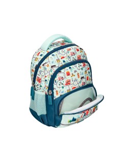 Mochila escolar liderpapel multibolsillo infantil azul cars 350x110x270 mm