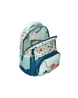 Mochila escolar liderpapel multibolsillo infantil azul cars 350x110x270 mm