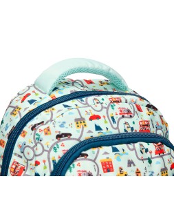 Mochila escolar liderpapel multibolsillo infantil azul cars 350x110x270 mm