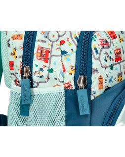 Mochila escolar liderpapel multibolsillo infantil azul cars 350x110x270 mm