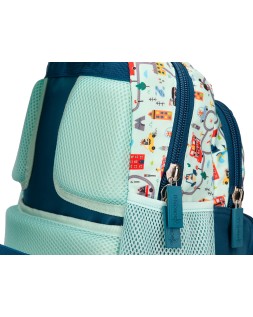 Mochila escolar liderpapel multibolsillo infantil azul cars 350x110x270 mm