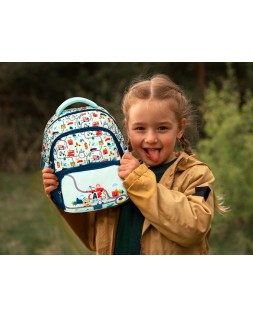 Mochila escolar liderpapel multibolsillo infantil azul cars 350x110x270 mm