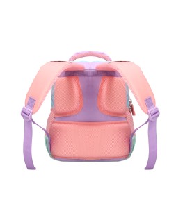 Mochila escolar liderpapel multibolsillo infantil azul rosa morado 350x110x270 mm