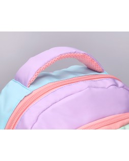 Mochila escolar liderpapel multibolsillo infantil azul rosa morado 350x110x270 mm