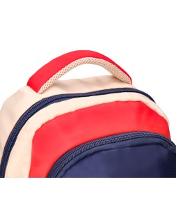 Mochila escolar liderpapel multibolsillo infantil azul marino rojo beige 350x110x270 mm