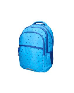 Mochila escolar liderpapel multibolsillo para portatil azul cruces 450x145x300 mm