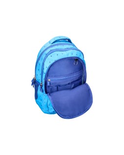 Mochila escolar liderpapel multibolsillo para portatil azul cruces 450x145x300 mm